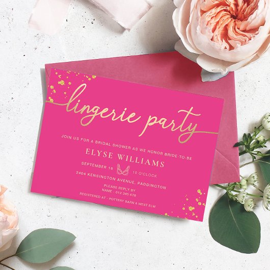 Heet Roze Goud Lingerie Party Vrijgezellenfeest Kaart