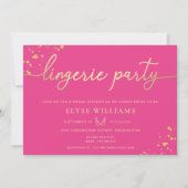 Heet Roze Goud Lingerie Party Vrijgezellenfeest Kaart (Voorkant)