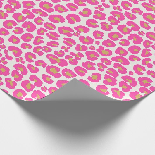 Heet roze goud luipaard patroon cadeaupapier (Hoek)