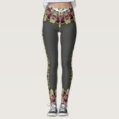 Heet Roze Goud Zwart Leggings (Voorkant)