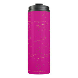 Heet Roze Gouden Celestiaal Thermisch Tumbler Thermosbeker