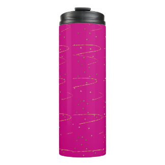 Heet Roze Gouden Celestiaal Thermisch Tumbler Thermosbeker