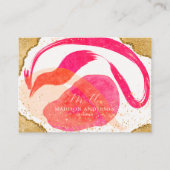 Heet Roze Gouden Glitter Website QR Code Zakelijk Visitekaartje (Voorkant)