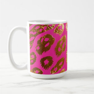 Heet Roze Gouden Luipaardprint Glamour Koffiemok
