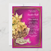 Heet roze gouden sneakerbal  kaart (Voorkant)