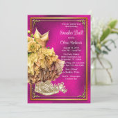 Heet roze gouden sneakerbal  kaart (Staand voorkant)