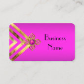 Heet Roze Gouden Streep Deco Visitekaartje (Voorkant)