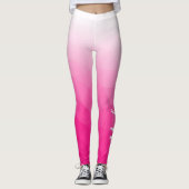 Heet roze Gradiënt Geometrisch Gaas Aangepaste naa Leggings (Voorkant)
