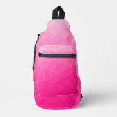 Heet roze gradiënt geometrisch maaspatroon sling bag (Voorkant)