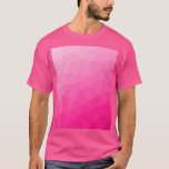 Heet roze gradiënt geometrisch maaspatroon t-shirt<br><div class="desc">Elegant modern geometrisch t-shirt voor iedereen. Heet roze gradiënt geometrisch mesh patroon heldere driehoeken ombre. Driehoek geometrisch netwerk met ombre gradiënt ontwerp.</div>