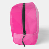 Heet roze gradiënt geometrisch netwerkpatroon Mono Toilettasje (Rechts)