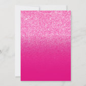 Heet Roze Gradiënt Glitters Save The Date (Achterkant)