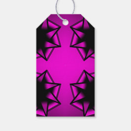 Heet Roze Gradiënt Star Bow Cadeaulabel