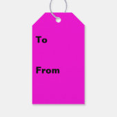 Heet Roze Gradiënt Star Bow Cadeaulabel (Achterkant)