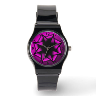 Heet Roze Gradiënt Star Bow Horloge