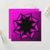 Heet Roze Gradiënt Star Bow Kaart (Voorkant / Achterkant in situ)
