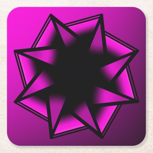 Heet Roze Gradiënt Star Bow Kartonnen Onderzetters (Voorkant)