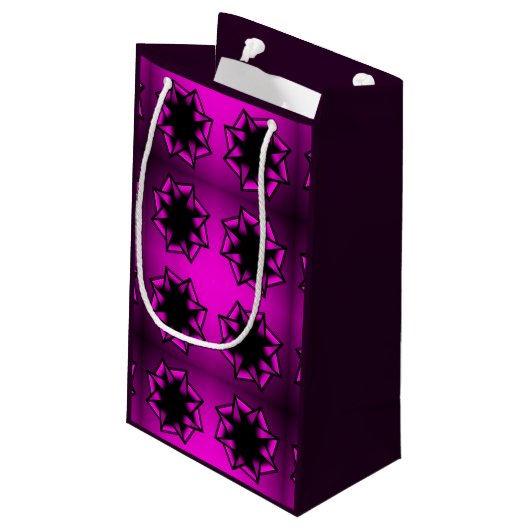 Heet Roze Gradiënt Star Bow Klein Cadeauzakje (Achterkant Gekanteld)