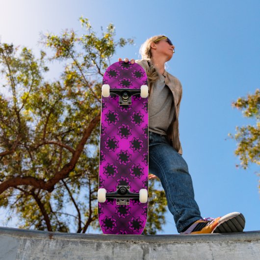 Heet Roze Gradiënt Star Bow Persoonlijk Skateboard (Buiten 1)