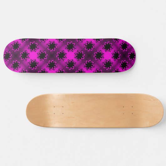 Heet Roze Gradiënt Star Bow Persoonlijk Skateboard (Horizontaal)