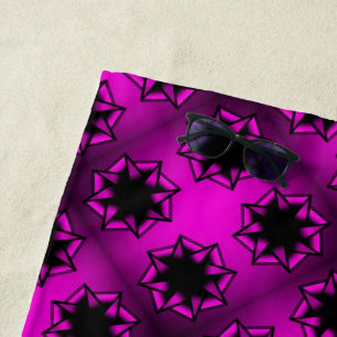 Heet Roze Gradiënt Star Bow Strandlaken