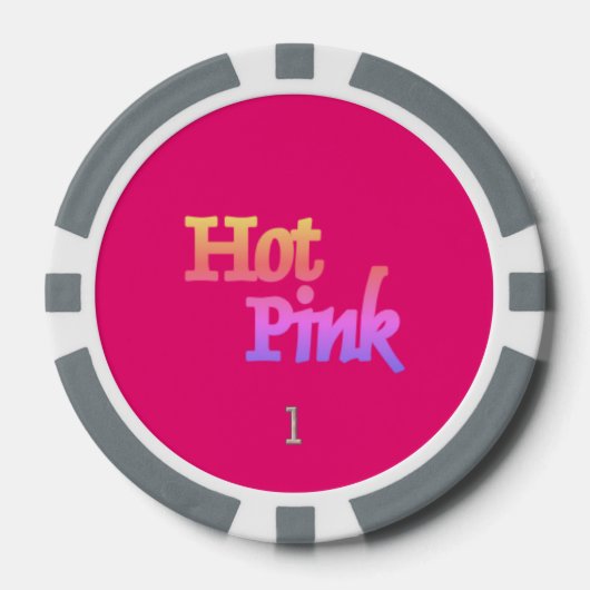 Heet Roze grijs 1 gestreepte poker chip (Voorkant)
