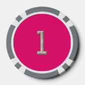 Heet Roze grijs 1 gestreepte poker chip (Achterkant)