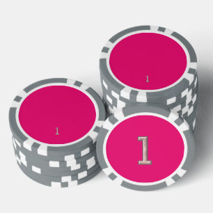 Heet Roze grijs 1 gestreepte poker chip