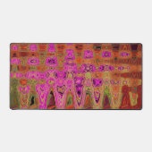 Heet Roze Groovy Abstract Retro Atoomgolven Bureaumat (Voorkant)