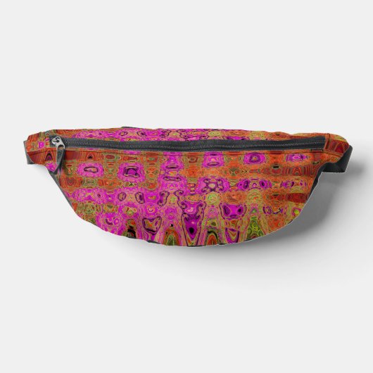 Heet Roze Groovy Abstract Retro Atoomgolven Heuptasje (Liggend)