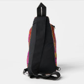 Heet Roze Groovy Abstract Retro Atoomgolven Sling Bag (Achterkant)