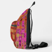 Heet Roze Groovy Abstract Retro Atoomgolven Sling Bag (Rechts)