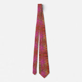 Heet Roze Groovy Abstract Retro Atoomgolven Stropdas (Achterkant)