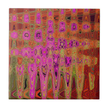 Heet Roze Groovy Abstract Retro Atoomgolven