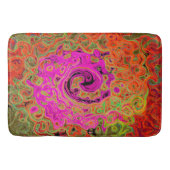 Heet Roze Groovy Abstract Retro Vloeibare Draaikol Badmat (Voorkant)
