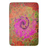 Heet Roze Groovy Abstract Retro Vloeibare Draaikol Badmat (Voorkant Verticaal)
