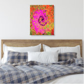 Heet Roze Groovy Abstract Retro Vloeibare Draaikol Canvas Afdruk (Insitu (Slaapkamer))