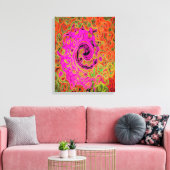 Heet Roze Groovy Abstract Retro Vloeibare Draaikol Canvas Afdruk (Insitu (Woonkamer))