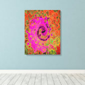 Heet Roze Groovy Abstract Retro Vloeibare Draaikol Canvas Afdruk (Insitu (Houten vloer))