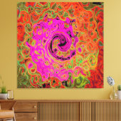 Heet Roze Groovy Abstract Retro Vloeibare Draaikol Canvas Afdruk (Insitu (Woonkamer))