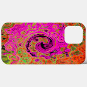 Heet Roze Groovy Abstract Retro Vloeibare Draaikol Case-Mate iPhone Case (Achterkant (horizontaal))