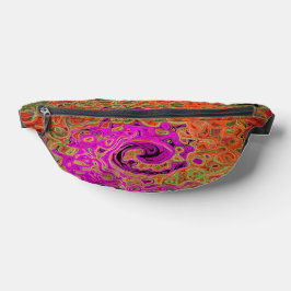 Heet Roze Groovy Abstract Retro Vloeibare Draaikol Heuptasje
