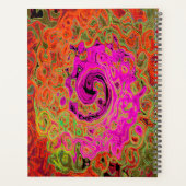 Heet Roze Groovy Abstract Retro Vloeibare Draaikol Planner (Achterkant)