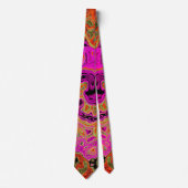 Heet Roze Groovy Abstract Retro Vloeibare Draaikol Stropdas (Voorkant)