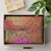 Heet Roze Groovy Abstract Retro Vloeibare Draaikol Tissuepapier (Geschenk)