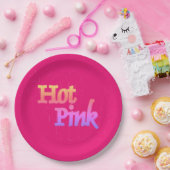 Heet Roze grote papieren borden Bordje (Feest)