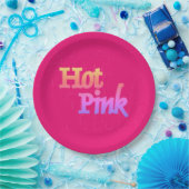 Heet Roze grote papieren borden Papieren Bordje (Feest)