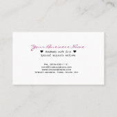 Heet roze haken & breien visitekaartje (Achterkant)