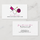 Heet roze haken & breien visitekaartje (Voorkant / Achterkant)