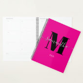 Heet Roze Handtekening Monogram 2025 Planner (Display)